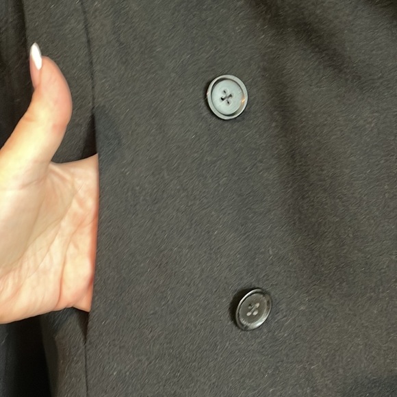 J. CREW 100% WOOL DOUBLE BREASTED PEA COAT BLACK SIZE MEDIUM - Picture 4 of 9
